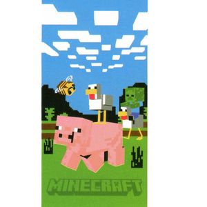 Carbotex Dětská osuška Minecraft Prase a Kachna, 70 x 140 cm obraz