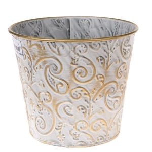 Kovový obal na květináč Gold wawe, 15 x 13 cm obraz
