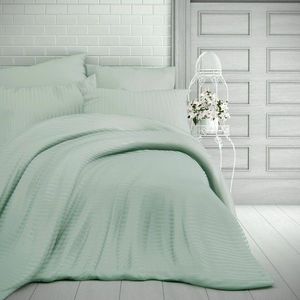 Kvalitex Saténové povlečení Stripe olivová, 220 x 200 cm, 2 ks 70 x 90 cm obraz