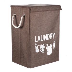 Koš na prádlo plátěný LAUNDRY 40 x 30 x 60 cm, hnědá obraz