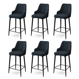 Sada barových židlí Enox Anthracite and Black, 6 ks, 6 ks obraz