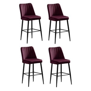 Sada barových židlí Vento Claret Red and Black, 4 ks, 4 ks obraz