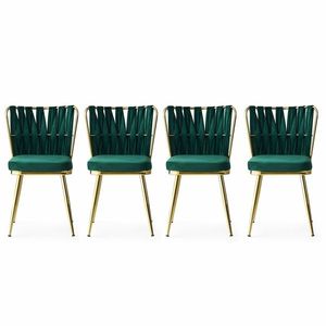 Sada jídelních židlí Kusakli Green and Gold, 4 ks, 4 ks obraz