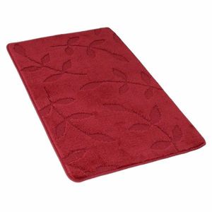 Kvalitex Koupelnová předložka Listy vínová, 60 x 100 cm obraz
