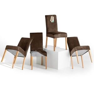 Restilo Napínací potah na židli Sento tmavě hnědá, 48 x 48 x 58 + 10 cm, sada 4 ks obraz
