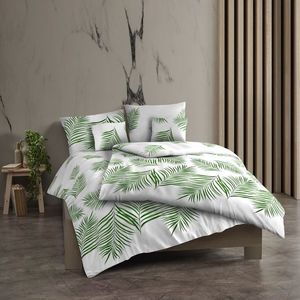 Kvalitex Bavlněné povlečení Tropical bílá, 140 x 220 cm, 70 x 90 cm obraz