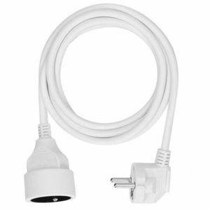 Solight prodlužovací kabel - spojka, 1 zásuvka, bílá, 2m PS02 obraz