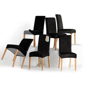 Restilo Napínací potah na židli Sento černá, 48 x 48 x 58 + 10 cm, sada 6 ks obraz