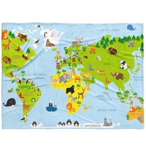 BedTex Dětská deka Mapa Zvířat, 150 x 200 cm obraz