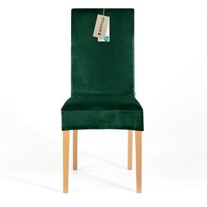 Restilo Napínací potah na židli Sento tmavě zelená, 48 x 48 x 58 + 10 cm obraz