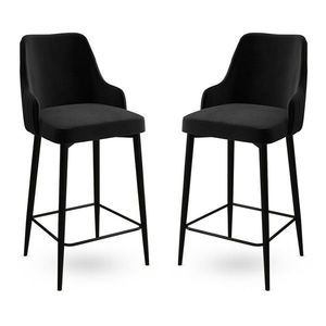 Sada barových židlí Enox Black and Black, 2 ks, 2 ks obraz