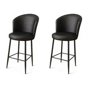 Sada barových židlí Uras Black and Black, 2 ks, 2 ks obraz