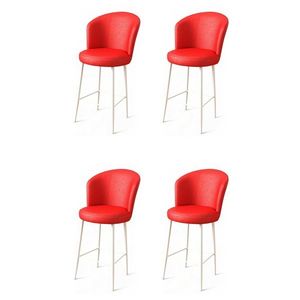 Sada barových židlí Uras Red and White, 4 ks, 4 ks obraz