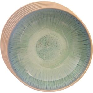 Orion Sada keramických hlubokých talířů Glaze zelená 20, 5 cm, 6 ks obraz