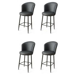 Sada barových židlí Uras Anthracite and Black, 4 ks, 4 ks obraz