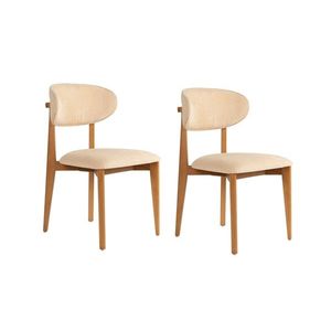 Sada jídelních židlí Lionte Beige and Dark Oak, 2 ks obraz
