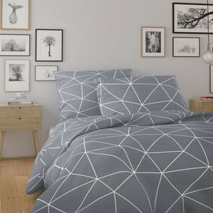 Kvalitex Bavlněné povlečení Nordic Grid šedá, 140 x 220 cm, 70 x 90 cm obraz