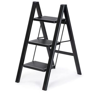 4Home Skládací ocelové schůdky Steel, 3 stupně, černá obraz