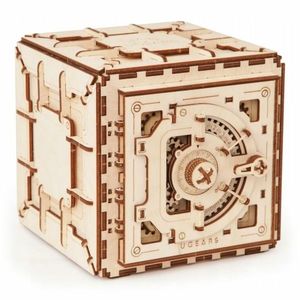 Ugears 3D dřevěné mechanické puzzle Trezor obraz