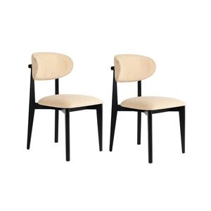 Sada jídelních židlí Lionte Beige and Black, 2 ks obraz