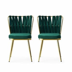 Sada jídelních židlí Kusakli Green and Gold, 2 ks, 2 ks obraz