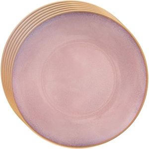 Orion Sada keramických mělkých talířů Glaze růžová 27 cm, 6 ks obraz