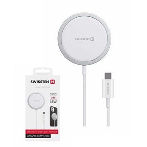 SWISSTEN Bezdrátová nabíječka pro iPhone MagStick, 15 W, bílá obraz