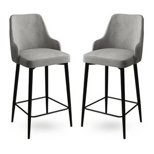 Sada barových židlí Enox Grey and Black, 2 ks, 2 ks obraz