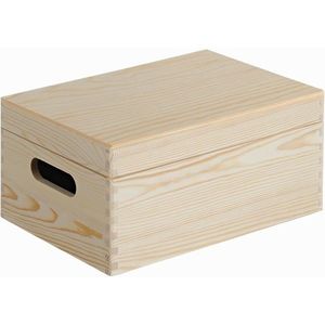 Kesper 69401 Úložný box s výklopným víkem borovice 29 x 19 x 13, 5 cm, S obraz
