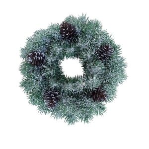 Plastový věnec zasněžený se šiškami, d. 28 cm obraz