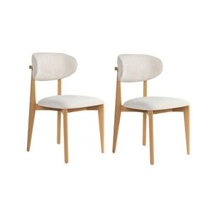 Sada jídelních židlí Lionte White and Light Oak, 2 ks obraz
