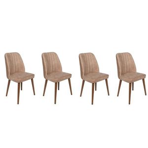 Sada jídelních židlí Alfa Beige and Walnut, 4 ks obraz