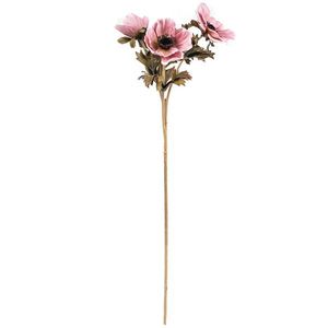 Umělá květina Anemónka starorůžová, 3 květy, 56 x 17 cm obraz
