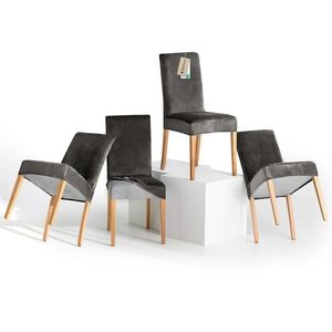 Restilo Napínací potah na židli Sento tmavě šedá, 48 x 48 x 58 + 10 cm, sada 4 ks obraz