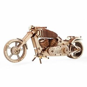 Ugears 3D dřevěné mechanické puzzle VM-02 Motorka (chopper) obraz