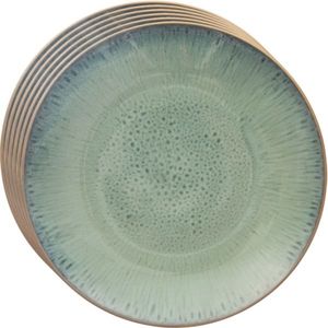Orion Sada keramických mělkých talířů Glaze zelená 27 cm, 6 ks obraz