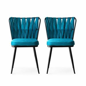 Sada jídelních židlí Kusakli Blue and Black, 2 ks, 2 ks obraz
