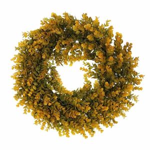 Podzimní věnec umělý Eucalyptus, pr. 40 cm, oranžovo-zelená obraz