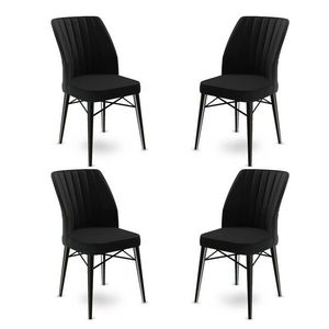 Sada jídelních židlí Flex Black and Black, 4 ks obraz