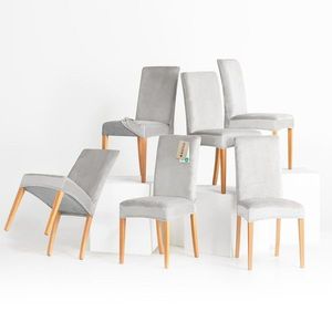 Restilo Napínací potah na židli Sento stříbrná, 48 x 48 x 58 + 10 cm, sada 6 ks obraz
