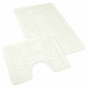 Kvalitex Sada koupelnových předložek Ornament smetanová, 60 x 100 cm, 60 x 50 cm obraz