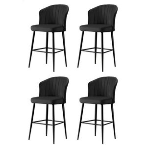 Sada barových židlí Rubi Black and Black, 4 ks, 4 ks obraz