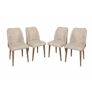 Sada jídelních židlí Nova Cream and Walnut, 4 ks, 4 ks obraz