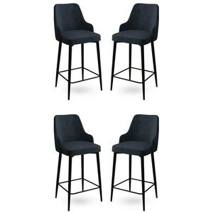 Sada barových židlí Enox Anthracite and Black, 4 ks, 4 ks obraz