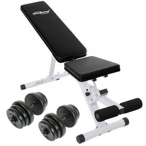 Physionics Multifunkční posilovací lavice + sada činek 40 kg obraz