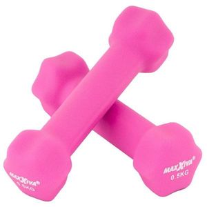 MAXXIVA® 84991 MAXXIVA Sada činek s neoprenovým potahem 2 x 0, 5 kg, růžová obraz