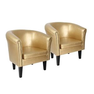 Miadomodo 74232 Sada křesel Chesterfield, 2 ks, barva zlatá obraz