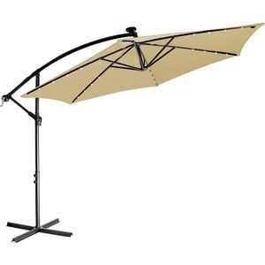 STILISTA Zahradní LED slunečník s kličkou, 350 cm, béžový obraz