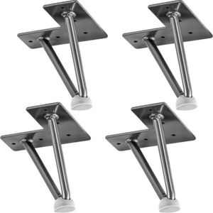 Garthen 86314 Nábytková noha ze 2 tyček, 10 cm, stříbrná obraz