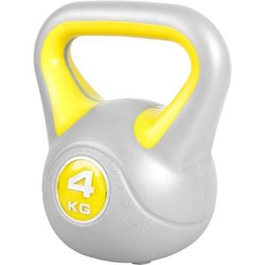 Gorilla Sports Kettlebell činka, vinylová, žlutá, 4 kg obraz